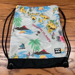 BILLABONG Hawaiian Islands Drawstring Cinch Bag Backsack Beach Vacation